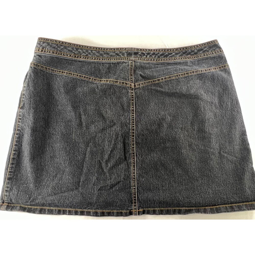 Bisou Bisou Womens Flat Front Dark Blue Denim 15" Skirt Size 16 - Picture 6 of 8